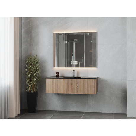 Laviva Legno 48" Weathered Grey Bathroom Vanity with Matte Black VIVA Stone Solid Surface Countertop 313LGN-48WG-MB