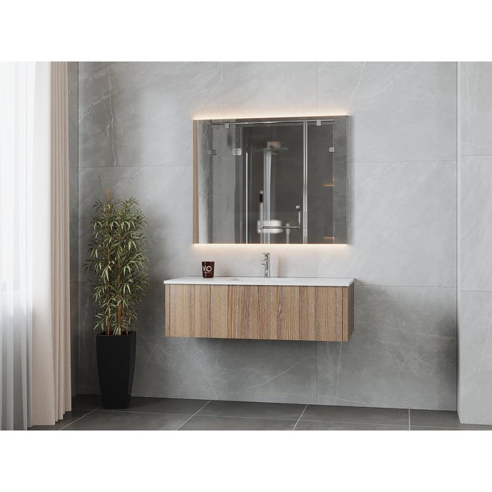 Laviva Legno 48" Weathered Grey Bathroom Vanity with Matte White VIVA Stone Solid Surface Countertop 313LGN-48WG-MW