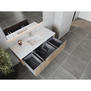 Laviva Legno 54" Weathered Grey Bathroom Vanity with Matte White VIVA Stone Solid Surface Countertop 313LGN-54WG-MW