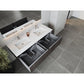 Laviva Legno 60" Carbon Oak Double Sink Bathroom Vanity with Matte White VIVA Stone Solid Surface Countertop 313LGN-60DCR-MW