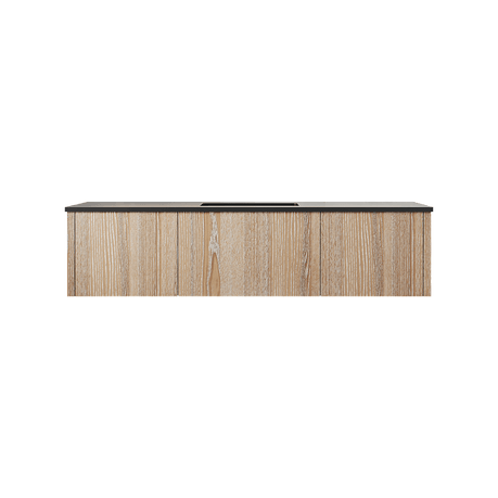 Laviva Legno 60" Weathered Grey Single Sink Bathroom Vanity with Matte Black VIVA Stone Solid Surface Countertop 313LGN-60CWG-MB