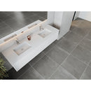 Laviva Legno 72" Alabaster White Double Sink Bathroom Vanity with Matte White VIVA Stone Solid Surface Countertop 313LGN-72DAW-MW