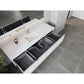Laviva Legno 72" Alabaster White Single Sink Bathroom Vanity with Matte White VIVA Stone Solid Surface Countertop 313LGN-72CAW-MW