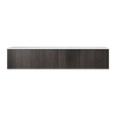 Laviva Legno 72" Carbon Oak Double Sink Bathroom Vanity with Matte White VIVA Stone Solid Surface Countertop 313LGN-72DCR-MW