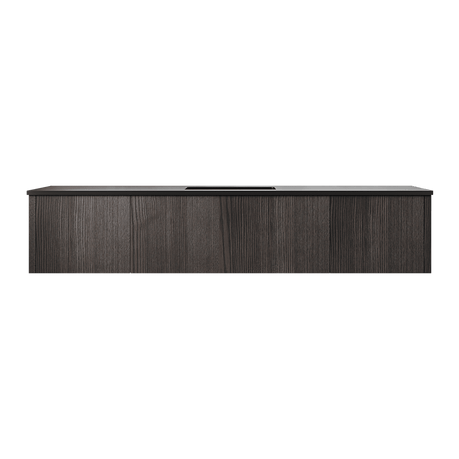 Laviva Legno 72" Carbon Oak Single Sink Bathroom Vanity with Matte Black VIVA Stone Solid Surface Countertop 313LGN-72CCR-MB