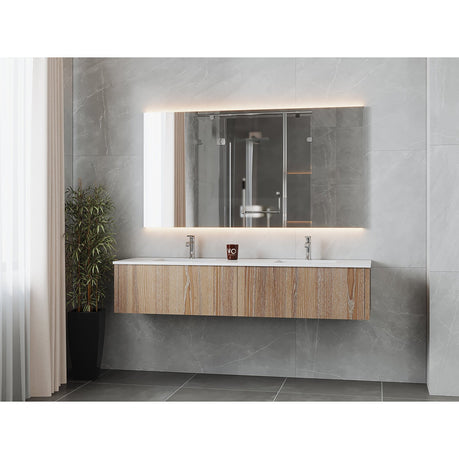 Laviva Legno 72" Weathered Grey Double Sink Bathroom Vanity with Matte White VIVA Stone Solid Surface Countertop 313LGN-72DWG-MW