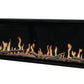 Modern Flames Allwood Fireplace Media Wall in Coastal Sand | 60'' Orion Slim Heliovision Electric Fireplace