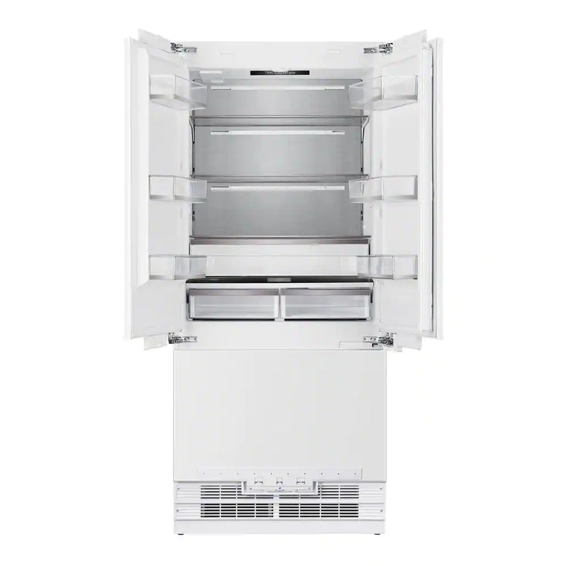 Kucht 4-Piece Appliance Package - 36-Inch Gas Range, 36-Inch Panel Ready Refrigerator, Under Cabinet Hood, & Panel Ready Dishwasher