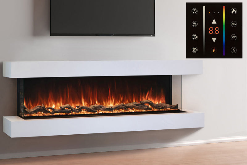 Modern Flames Landscape Pro 58'' Electric Fireplace Wall Mount Studio Suite | White Ready to Paint