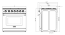 Thor Kitchen 2-Piece Appliance Package - 36-Inch Gas Range & Pro-Style Wall Mount Hood in Stainless Steel