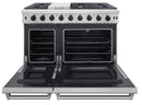 Thor Kitchen 2-Piece Appliance Package - 48-Inch Gas Range & Under Cabinet 16.5-Inch Tall Hood in Stainless Steel