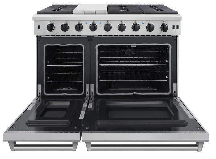 Thor Kitchen 2-Piece Appliance Package - 48-Inch Gas Range & Under Cabinet 11-Inch Tall Hood in Stainless Steel