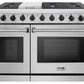 Thor Kitchen 2-Piece Appliance Package - 48-Inch Gas Range & Under Cabinet 16.5-Inch Tall Hood in Stainless Steel