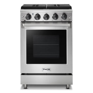 Thor Kitchen 24-Inch 3.7 cu. ft. Oven Gas Range in Stainless Steel LRG2401U