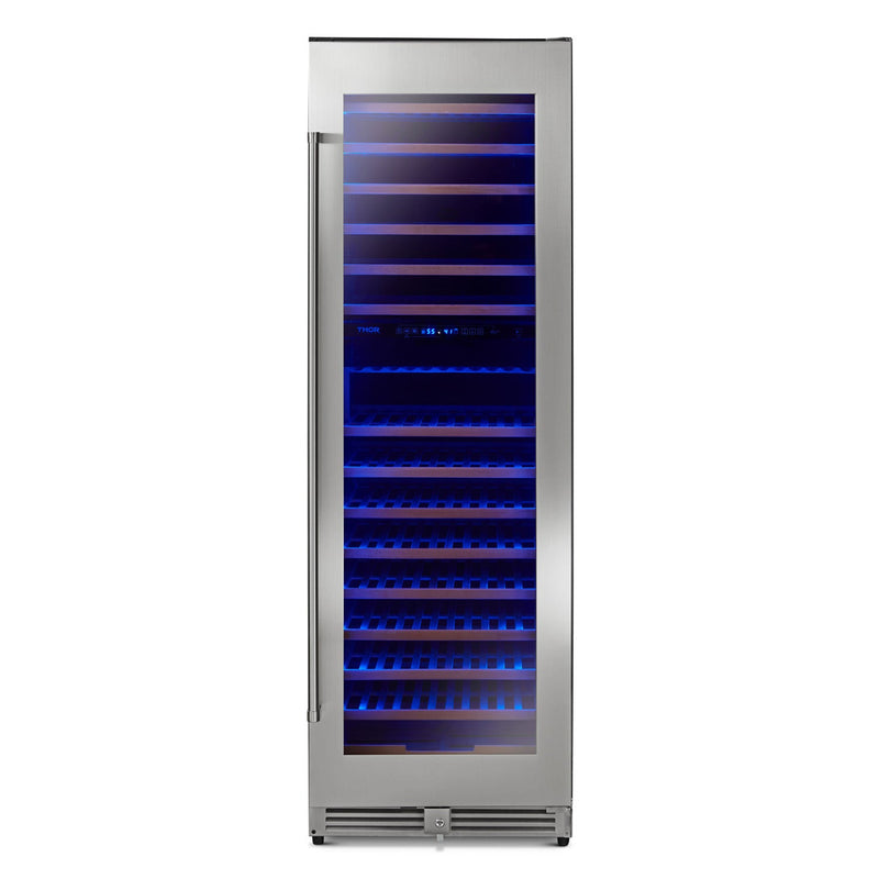Thor Kitchen 24” Freestanding Wine Cooler with 162-Bottle Capacity and Dual Zone in Stainless Steel (TWC2403DI)