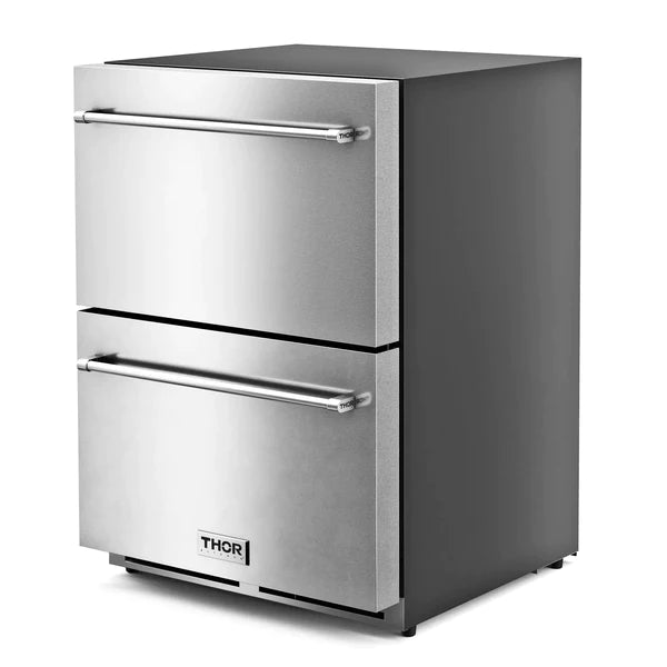 Thor Kitchen 24-Inch Indoor Outdoor Freezer Drawer in Stainless Steel 