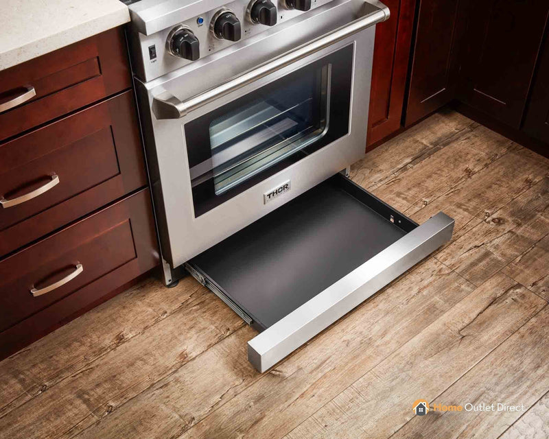 Thor Kitchen 3-Piece Appliance Package - 36-Inch Gas Range, Dishwasher & Refrigerator with Water Dispenser in Stainless Steel