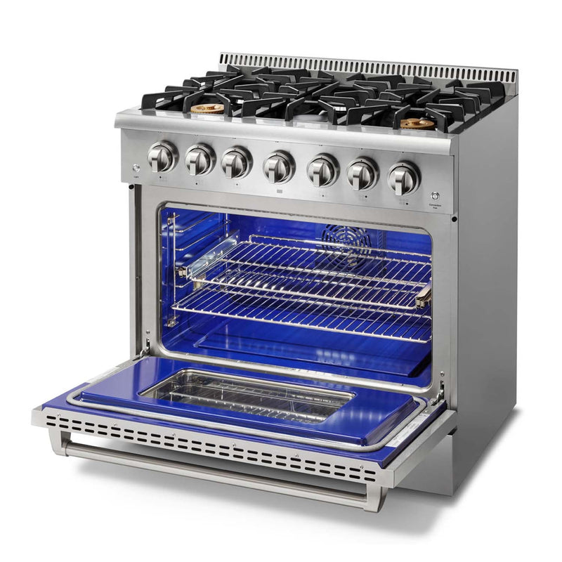 Thor Kitchen 3-Piece Pro Appliance Package - 36-Inch Gas Range, Dishwasher & Refrigerator in Stainless Steel