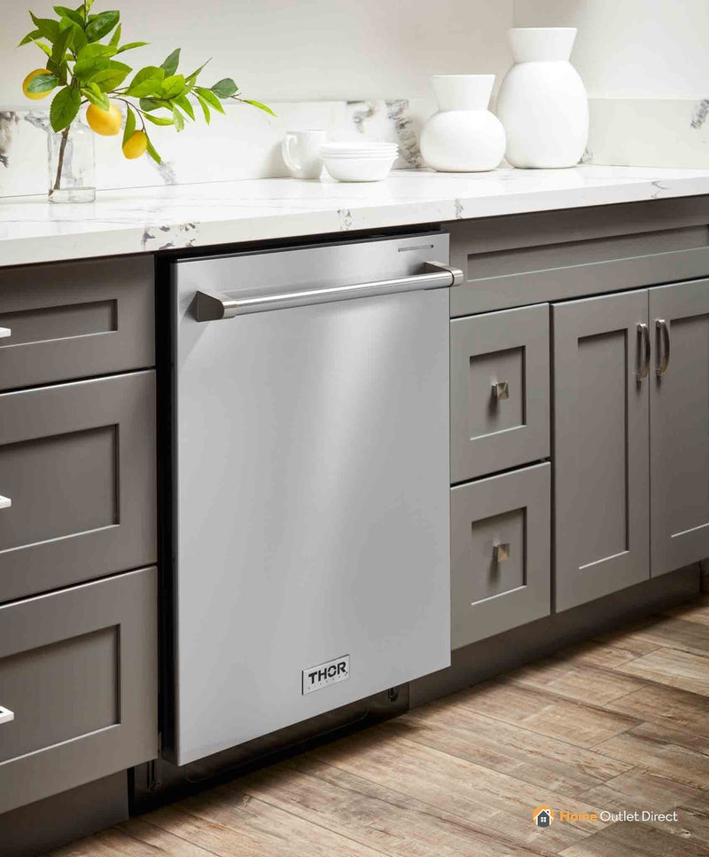 Thor Kitchen 3-Piece Pro Appliance Package - 36-Inch Gas Range, Dishwasher & Refrigerator in Stainless Steel