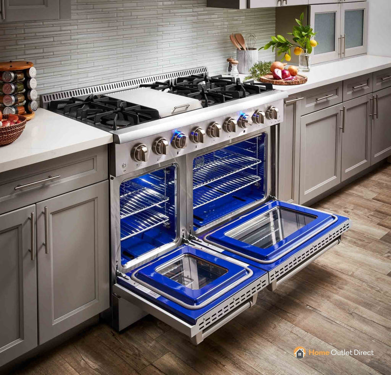 Thor Kitchen 3-Piece Pro Appliance Package - 48-Inch Dual Fuel Range, Dishwasher & Refrigerator in Stainless Steel