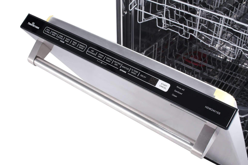 Thor Kitchen 3-Piece Pro Appliance Package - 48-Inch Dual Fuel Range, Dishwasher & Refrigerator in Stainless Steel