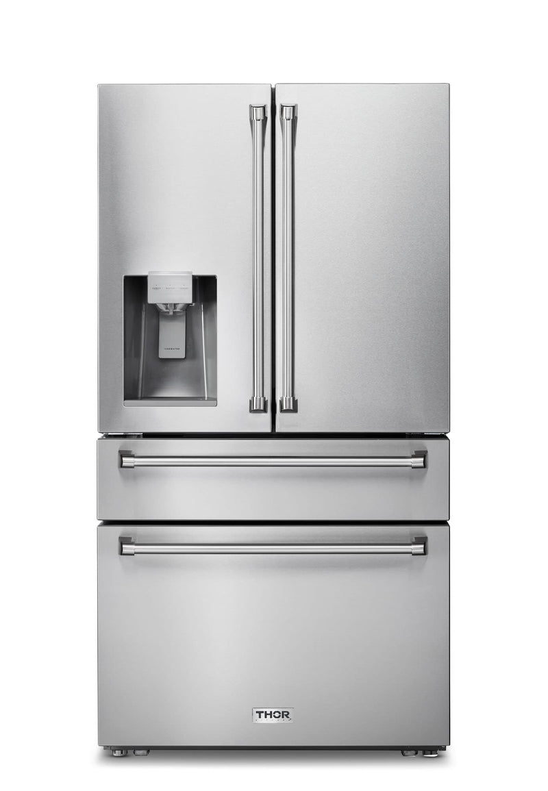 Thor Kitchen 3-Piece Pro Appliance Package - 48-Inch Gas Range, Dishwasher & Refrigerator with Water Dispenser in Stainless Steel