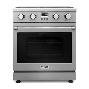 Thor Kitchen 30" Electric Range + Range Hood Package — Contemporary Professional 2-Piece Kitchen Set