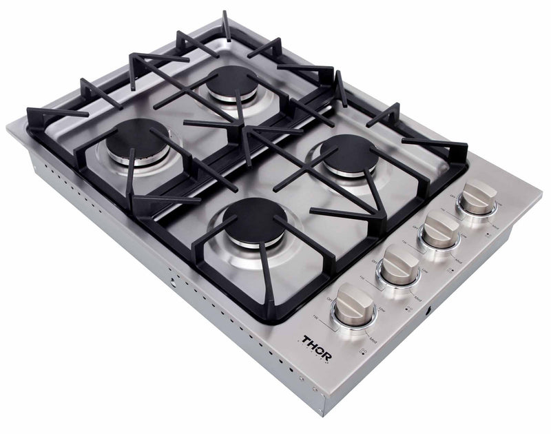 Thor Kitchen 30-Inch Professional Drop-In Gas Cooktop with Four Burners in Stainless Steel TGC3001