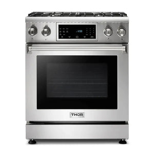 Thor Kitchen 30" Tilt Panel Gas Range + Range Hood Package — Professional 2-Piece Kitchen Set