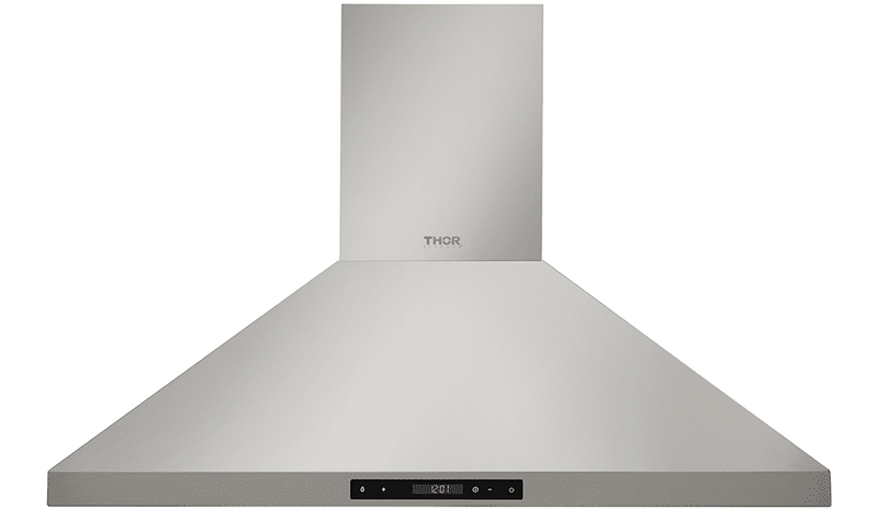 Thor Kitchen 6-Piece Appliance Package - 30-Inch Electric Range, Wall Mount Range Hood, Refrigerator with Water Dispenser, Dishwasher, Microwave, and Wine Cooler in Stainless Steel