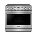 Thor Kitchen 36" Gas Range + Range Hood Package — Contemporary Professional 2-Piece Kitchen Set
