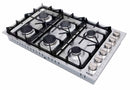 Thor Kitchen 36-Inch Professional Drop-In Gas Cooktop with Six Burners in Stainless Steel TGC3601