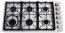 Thor Kitchen 36-Inch Professional Drop-In Gas Cooktop with Six Burners in Stainless Steel TGC3601