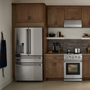 Thor Kitchen 4-Piece Appliance Package - 36-Inch Electric Range, Wall Mount Range Hood, Refrigerator with Water Dispenser, and Dishwasher in Stainless Steel