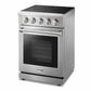 Thor Kitchen 4-Piece Appliance Package - 24-Inch Electric Range, French Door Refrigerator, Under Cabinet Hood, and Dishwasher in Stainless Steel
