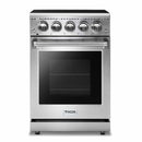 Thor Kitchen 4-Piece Appliance Package - 24-Inch Electric Range, French Door Refrigerator, Under Cabinet Hood, and Dishwasher in Stainless Steel