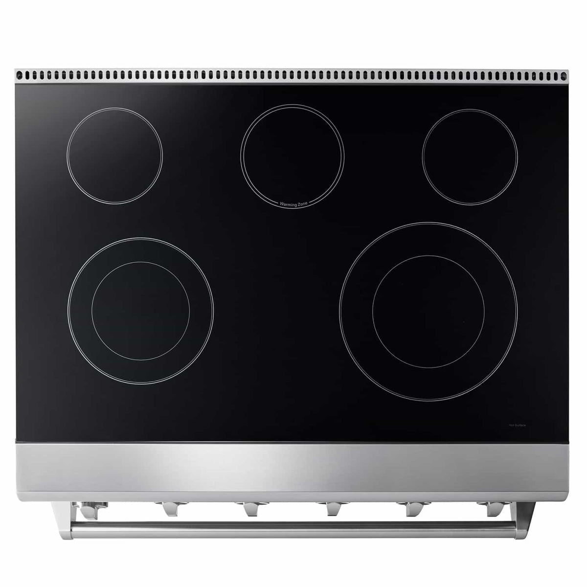 Thor Kitchen 4-Piece Appliance Package - 36-Inch Electric Range, French Door Refrigerator, Pro-Style Wall Mount Hood, and Dishwasher in Stainless Steel