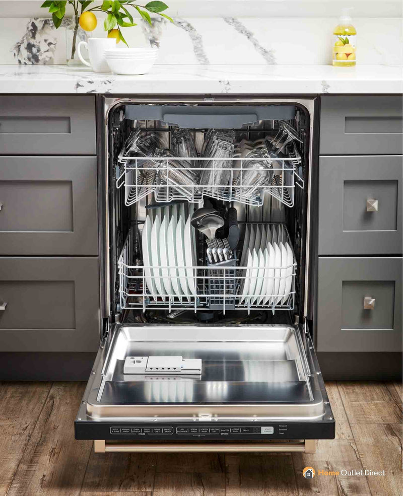 Thor Kitchen 4-Piece Appliance Package - 36-Inch Gas Range, Refrigerator, Under Cabinet Hood and Dishwasher in Stainless Steel