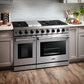 Thor Kitchen 4-Piece Appliance Package - 48-Inch Gas Range, Pro Wall Mount Hood, French Door Refrigerator, and Dishwasher in Stainless Steel
