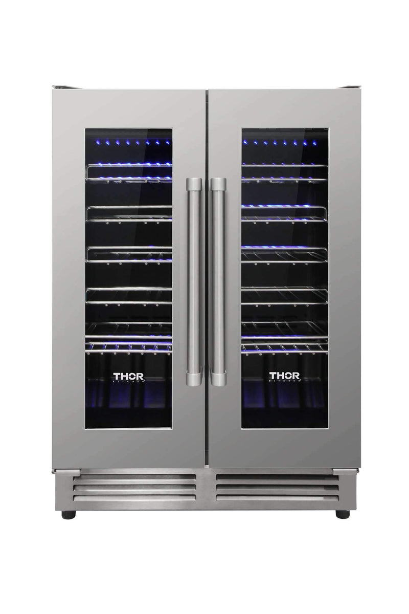 Thor Kitchen 5-Piece Appliance Package - 30-Inch Electric Range, Refrigerator, Dishwasher, Microwave, and Wine Cooler in Stainless Steel