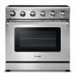 Thor Kitchen 5-Piece Appliance Package - 36-Inch Electric Range, French Door Refrigerator, Wall Mount Hood, Dishwasher, and Microwave Drawer in Stainless Steel