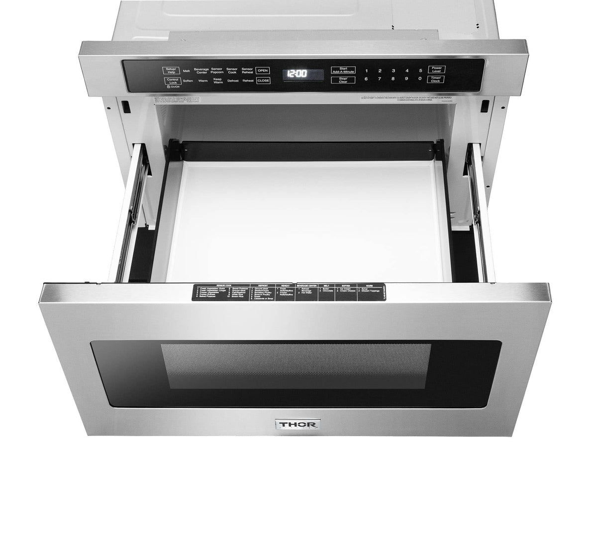Thor Kitchen 5-Piece Appliance Package - 36-Inch Electric Range with Tilt Panel, French Door Refrigerator, Pro-Style Wall Mount Hood, Dishwasher, and Microwave Drawer in Stainless Steel