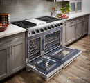 Thor Kitchen 5-Piece Appliance Package - 48-Inch Gas Range, Under Cabinet 16.5-Inch Tall, Refrigerator with Water Dispenser, Dishwasher, & Wine Cooler in Stainless Steel
