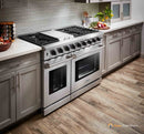 Thor Kitchen 5-Piece Appliance Package - 48-Inch Gas Range, Under Cabinet 16.5-Inch Tall, Refrigerator with Water Dispenser, Dishwasher, & Wine Cooler in Stainless Steel