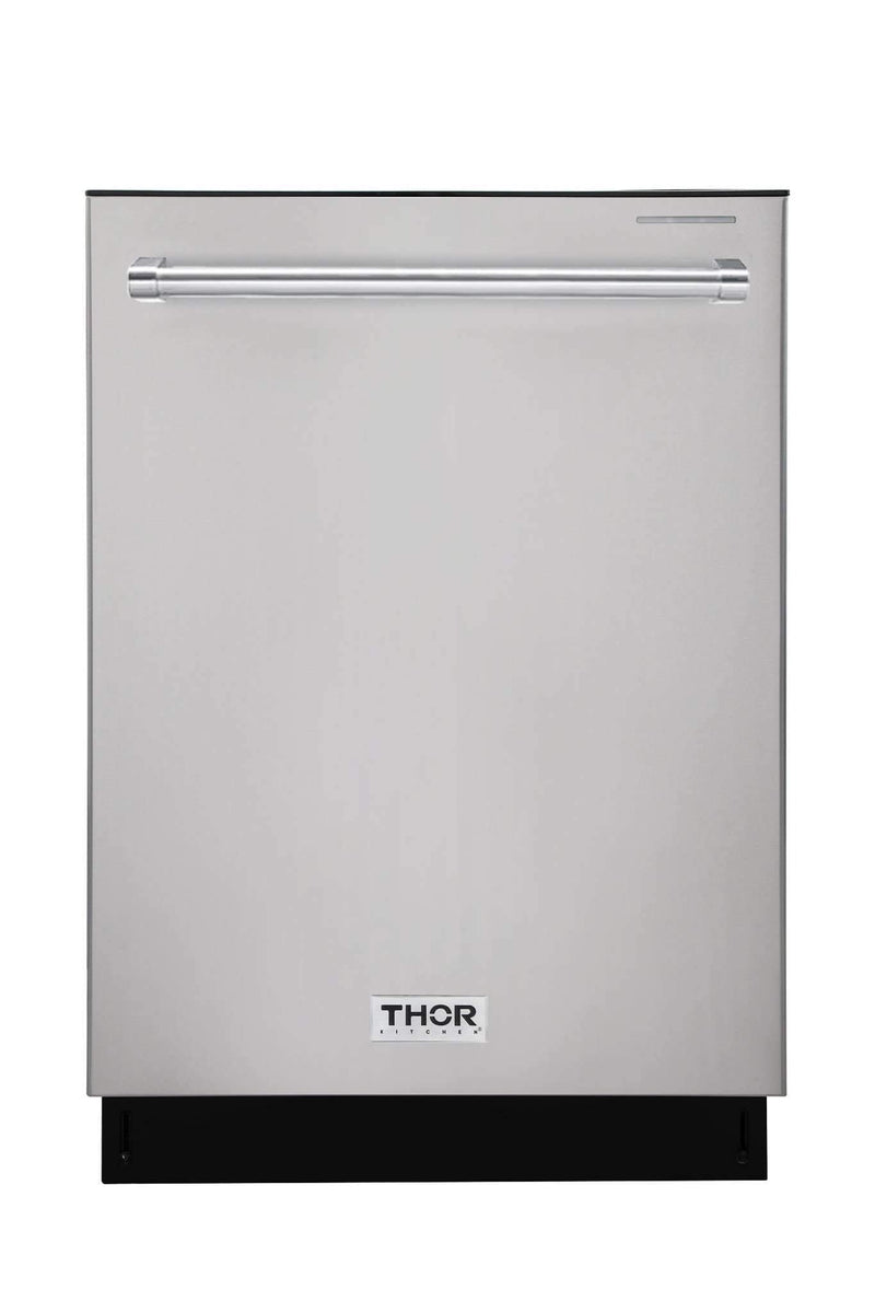 Thor Kitchen 5-Piece Pro Appliance Package - 36-Inch Gas Cooktop, Electric Wall Oven, Pro-Style Wall Mount Hood, Dishwasher, & Refrigerator in Stainless Steel