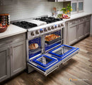 Thor Kitchen 5-Piece Pro Appliance Package - 48-Inch Gas Range, Pro Wall Mount Hood, French Door Refrigerator, Dishwasher, and Wine Cooler in Stainless Steel