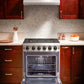Thor Kitchen 6-Piece Appliance Package - 30-Inch Gas Range, Refrigerator with Water Dispenser, Wall Mount Hood, Dishwasher, Microwave Drawer, & Wine Cooler in Stainless Steel