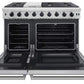 Thor Kitchen 6-Piece Appliance Package - 48-Inch Gas Range, Refrigerator with Water Dispenser, Under Cabinet 11-Inch Tall Hood, Dishwasher, Microwave Drawer, & Wine Cooler in Stainless Steel