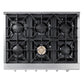 Thor Kitchen 6-Piece Pro Appliance Package - 36-Inch Rangetop, Electric Wall Oven, Wall Mount Hood, Refrigerator with Water Dispenser, Dishwasher, & Microwave in Stainless Steel