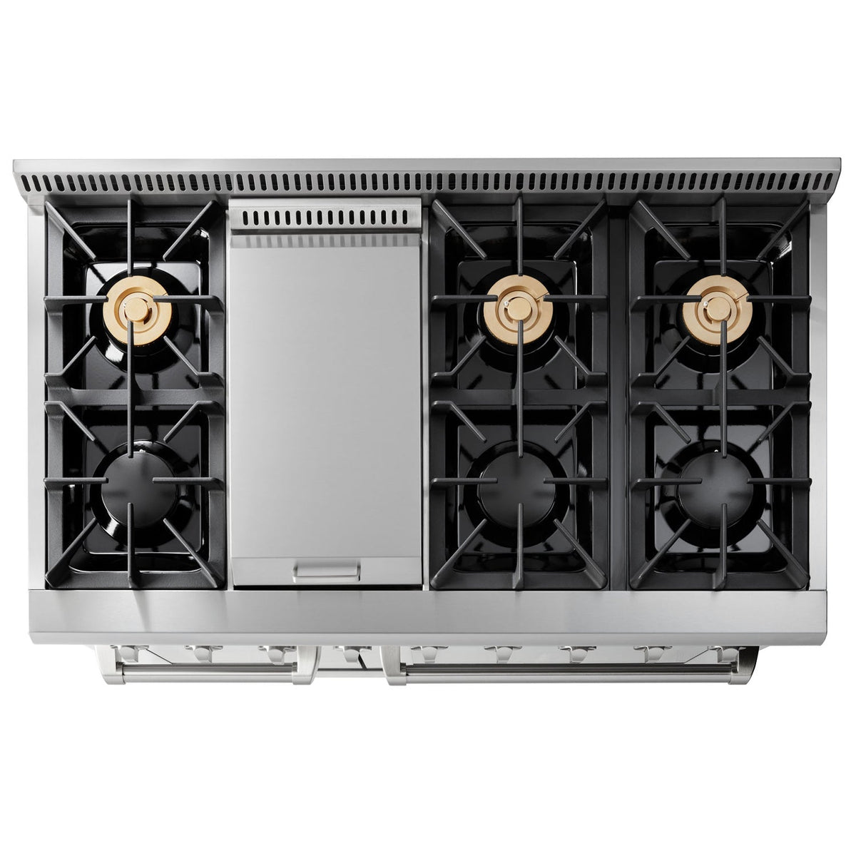 Thor Kitchen 6-Piece Pro Appliance Package - 48-Inch Gas Range, French Door Refrigerator, Dishwasher, Pro Wall Mount Hood, Microwave Drawer, & Wine Cooler in Stainless Steel